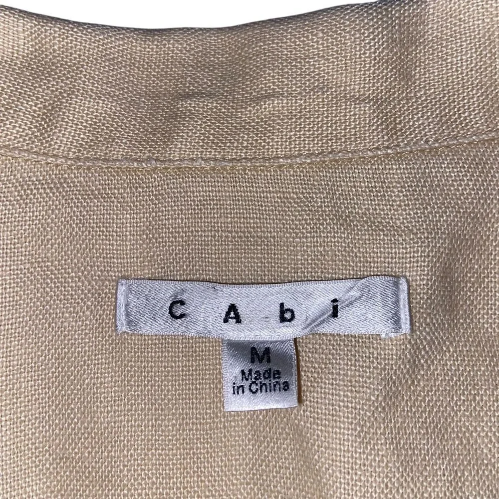 CAbi Beige Short-Sleeve Linen Blazer - Picture 5 of 8